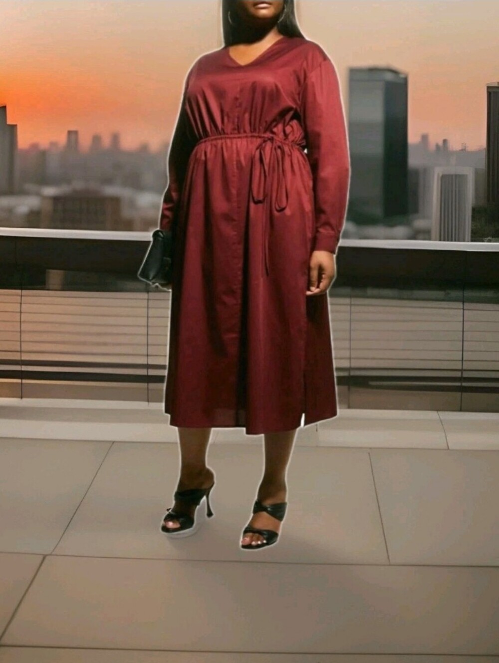 HARSHMAN: LOS ANGELES: $320: BELINDA: DRESS: BURGUNDY: SIZE: 2X: BRAND NEW